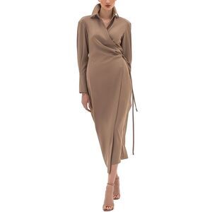 Bgl Womens  Midi Dress, Beige